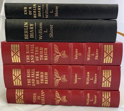 Easton Press Rise And Fall Of Third Reich Berlin Leather Book Set Of 5 Books-image