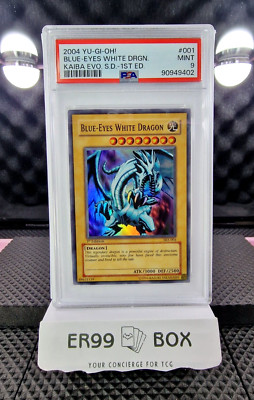 Yu-Gi-Oh 2004 Kaiba Evolution SKE 001 Blue Eyes White Dragon 1st Edition PSA 9-image