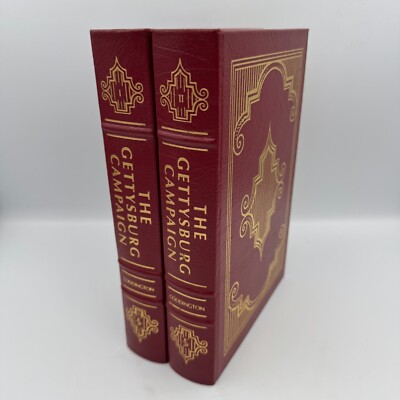 The Gettysburg Campaign by Edwin B Coddington 2 Volume Set Easton Press Leather-image