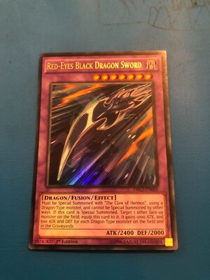 YUGIOH Ultra Rare Red-Eyes Black Dragon Sword DRL3-EN066 1st Edition-image