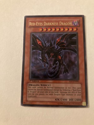 Yugioh Red-Eyes Darkness Dragon SD1-EN001 1st Edition Ultra Rare NM/MINT HOLO-image