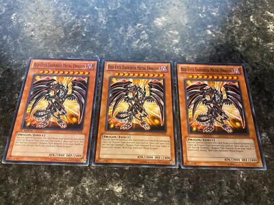 3X Red-Eyes Darkness Metal Dragon SDDC-EN013 - Yugioh Yu Gi Oh! 3 Playset Mixed-image