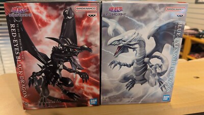 Yu-Gi-Oh! Blue Eyes White Dragon And Red Eyes Black Dragon Anime Figure Set-image