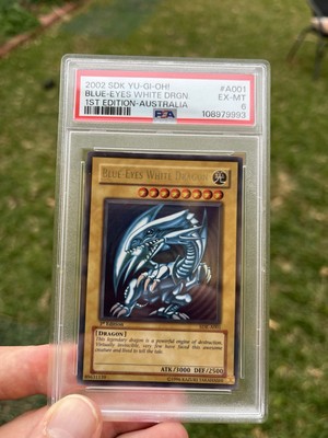 Yu-Gi-Oh! Blue-Eyes White Dragon SDK-A001 1st Edition - AUS - PSA 6-image