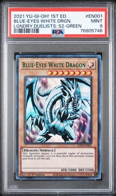 2021 YU-GI-OH! LEGEND DUELISTS: SEASON 2 #EN001 BLUE-EYES WHITE DRAGON PSA 9-image