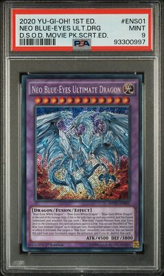 2020 YU-GI-OH! 1ST EDITION #ENS01 NEO BLUE-EYES ULTIMATE DRAGON PSA 9-image