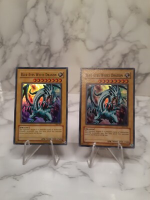 X2 Blue-Eyes White Dragon SKE-001 Super Rare Unlimited Edition LP !!!!!!-image
