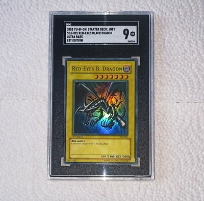 Yu-Gi-Oh! Red-Eyes Black Dragon 1st Edition 2003 Starter Deck Joey SGC 9 MINT-image