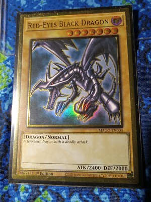 Yugioh Red-Eyes Black Dragon MAGO-EN003 Gold Rare 1st Ed NM-image