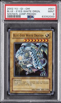 2002 YU-GI-OH! SHONEN JUMP PROMO #001 BLUE-EYES WHITE DRAGON PSA 9-image