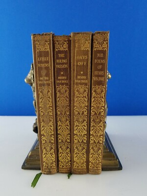 Antique 1913 Leather Bound  Soft Cover Book Set Henry Van Dyke Grt Decorator Set-image