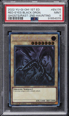2022 YU-GI-OH! THE 2ND HAUNTING 1ST EDITION #EN176 RED-EYES BLACK DRAGON PSA 9-image
