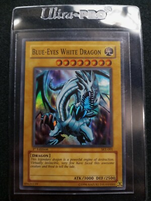 1st Edition Blue Eyes White Dragon SKE-001 Yugioh Card. RARE. Mint.-image