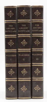 LEATHER Set; THE ANCIENT EGYPTIANS! Egypt Complete FIRST EDITION! 1837-image