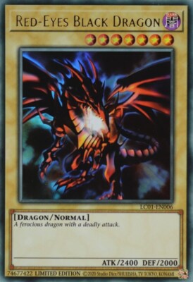 Yu-Gi-Oh Red-Eyes Black Dragon Ultra Rare LC01-EN006 GRADED 9.5 MINT-image