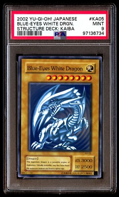 PSA 9 Blue Eyes White Dragon KA-05 Structure Deck Kaiba English Card 2002 Graded-image