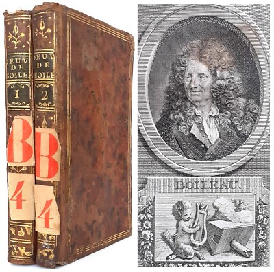 1780 The Works of Boileau Satires Epistles Art of Poetry French Literature Set-image