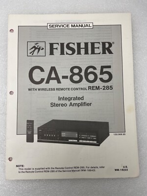 Vintage Original Fisher CA865  Integrated Stereo Amplifier Service Manual Repair-image