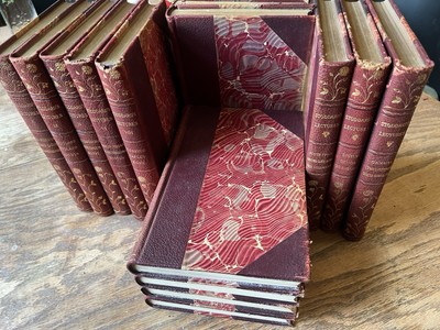 Set of random 5 Gilt Edged Antique Leather Travel Books: Stoddard’s Lectures-image