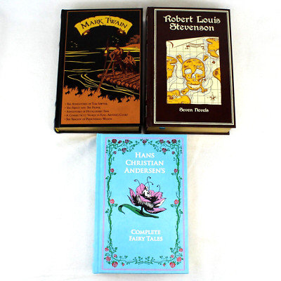 Canterbury Classics Leather Collectors Set Lot of 3 Twain, Andersen, Stevenson-image