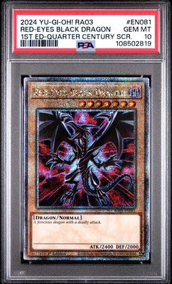 PSA 10 Red-Eyes Black Dragon RA03-EN081 1st Ed. Quarter Century Secret Rare QCR-image
