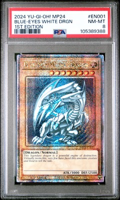 2024 YU-GI-OH! MP24-25TH ANV TIN: DUELING MIRRORS BLUE-EYES WHITE DRAGON PSA 8-image