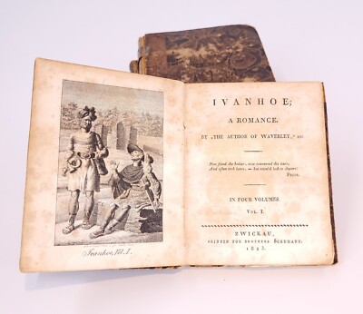 Antique 1823 Ivanhoe a Romance by Sir Walter Scott Pocket Library Complete Set-image