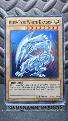 | Yugioh Blue-Eyes White Dragon DPKB-EN001 Super Rare Duelist Pack Kaiba DMG  |-image