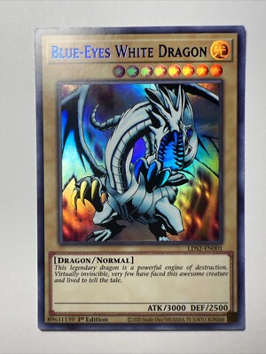 Yugioh! Blue-Eyes White Dragon (Blue) LDS2 Ultra Rare Near Mint 1st Edition-image