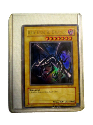 YuGiOh Red-Eyes Black Dragon SDJ-001 POOR CONDITION-image