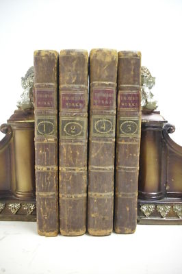 1778 4 Volume Set THE WORKS OF JAMES THOMSON *Leather*Illustrated*Poems*Poetry-image