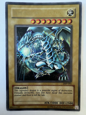 Yugioh Card Blue-Eyes White Dragon Ultra Rare JMP-001 Shonen Jump YU-GI-OH!-image