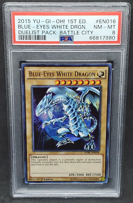 Yugioh PSA 8 NM-MT Blue-Eyes White Dragon DPBC-EN016 1st Edition Ultra S#7980-image
