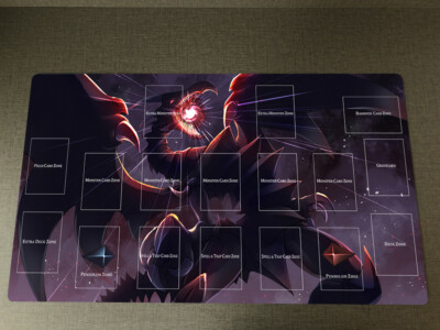 WVICM Playmat Red-Eyes Black Dragon TCG CCG Table Pad Trading Card Game Mat-image