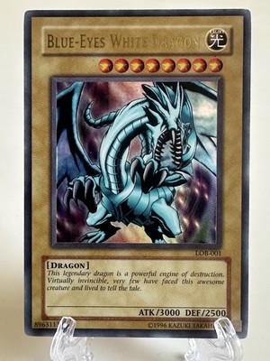 Blue-Eyes White Dragon LOB-001 Heavy Played-image