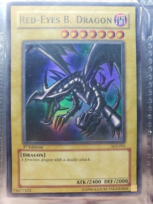 Red-Eyes Black Dragon SDJ-001 1st Edition Ultra Rare Yu-Gi-Oh Card NA English-image
