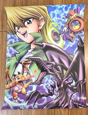 Vintage Late 90' YuGiOh Joey Red Eyes Black Dragon Baby Time Wizard 22x17 Poster-image