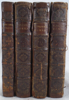 WORKS OF MR. THOMAS BROWN Full Leather SEVENTH EDITION 1730 Illustrated RARE SET-image