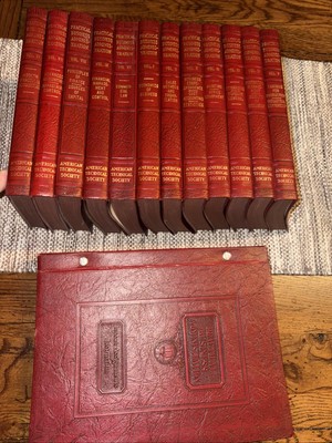 Vintage 1935 Practical Business Administration 11 Volume Set Books Leather Cover-image