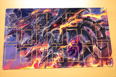 No.1286# Yugioh TCG CCG Playmat Red Eyes Black Darkness Flare Metal Dragon-image