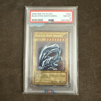 2002 Yu-Gi-Oh! blue eyes white dragon SDK #001 PSA 8-image