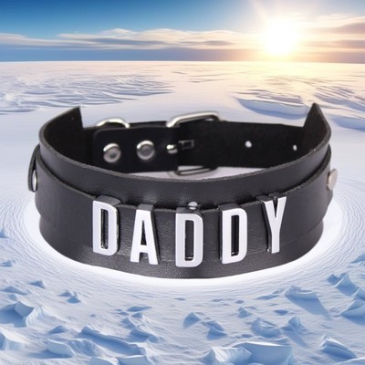 Chocker BDSM Gift Pu Leather Necklace Collar Choker Cosplay DIY OWNER Custom-image