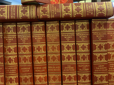 WORKS OF LOUISA MUHLBACH -1893 - LIMITED EDITION LEATHERBOUND SET, 18v-image