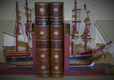 HUDIBRAS, SAMUEL BUTLER ; 1772, 2 VOLUME SET, FULL LEATHER, ILLUSTRATED-image