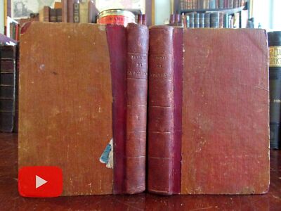 Fables of la Fontaine 1799-1800 set 2 vols French pocket sized leather books-image