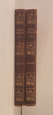THE FRENCH REVOLUTION Thomas Carlyle  Two Volume Set Pocket size quarter leather-image