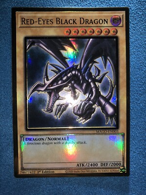 Yu-Gi-Oh! Maximum Gold Red Eyes Black Dragon 1st Edition Holo Gold MAGO-EN003-image