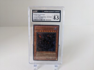 YUGIOH! CGC 8.5 2005 Red-Eyes Darkness Dragon SD1-EN001 Ultra Rare 1st Edition-image
