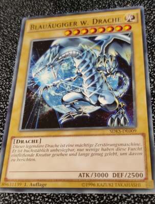 1x Yu-Gi-Oh! GERMAN Blue-Eyes White Dragon - SDKS-DE009 - Common - 1st Ed - NM-image
