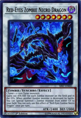 Yu-Gi-Oh Card - SR07-EN041 - RED-EYES ZOMBIE NECRO DRAGON (ultra rare holo) NM/M-image